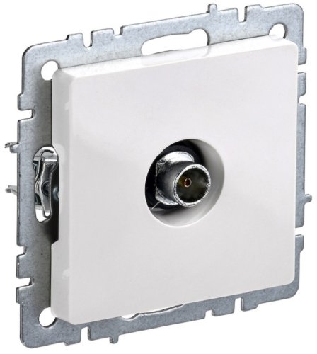 Розетка TV Проходная без рамки IEK Brite РТВ10-0-БрБ 1-м. белый фото Розетка TV Проходная без рамки IEK Brite РТВ10-0-БрБ 1-м. белый картинка